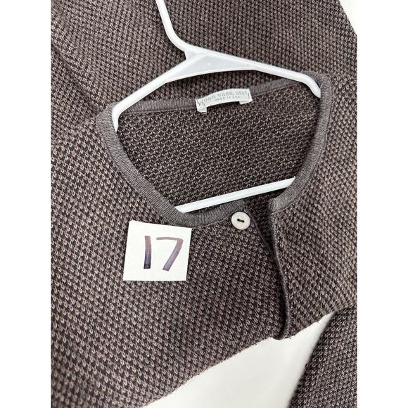 Joan Vass Womens Cardigan Size 1 Brown Button Up Long Sleeve Pockets - Picture 11 of 11